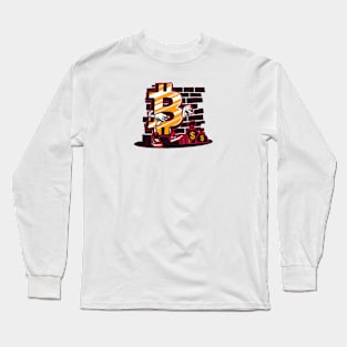 Bitcoin Wall Money Vibrant Graffiti Style Long Sleeve T-Shirt